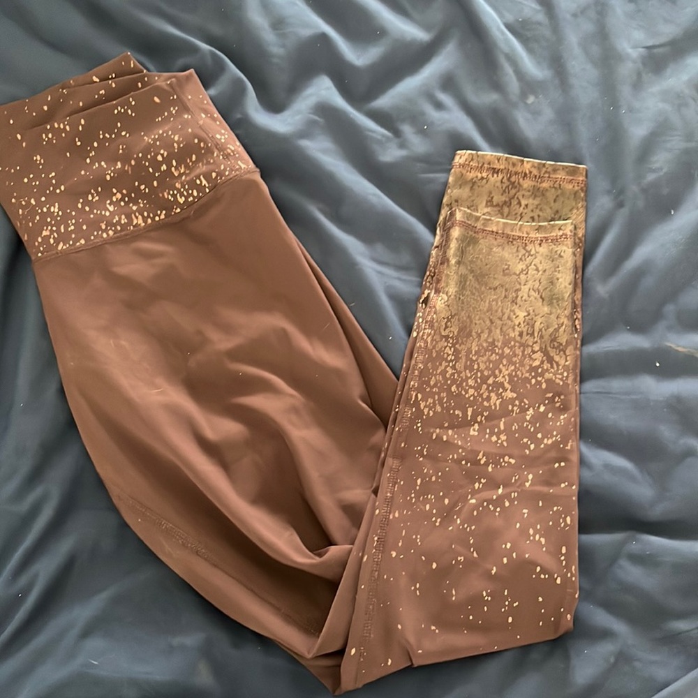 Purple and gold leggings